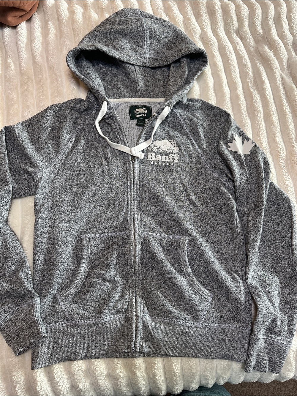 Roots salt & pepper ‘Banff’ zip up- XS